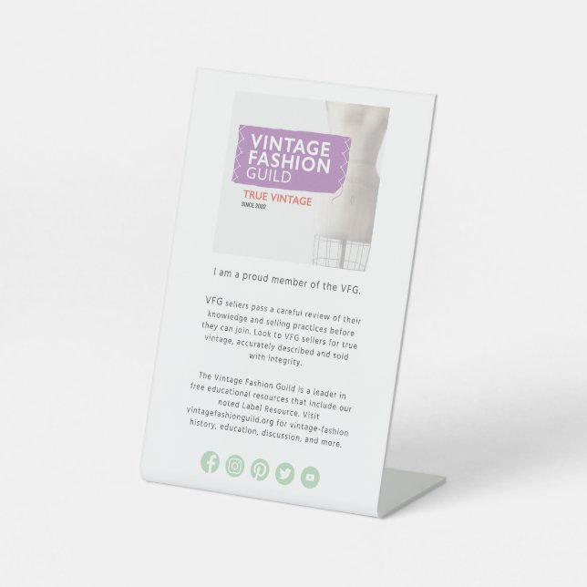 VFG Proud Member Tabletop Sign (Front)