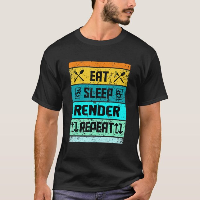 Vfx Artist Cgi Film Director Student Animation Ren T-Shirt (Front)