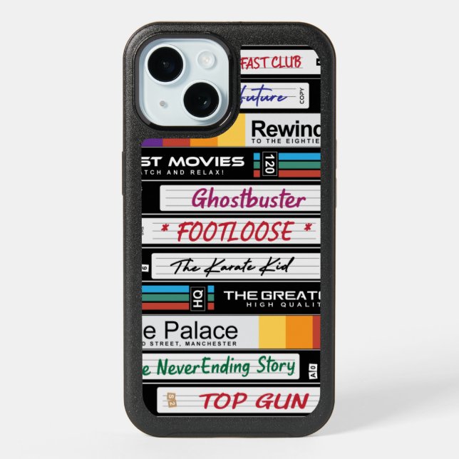 VHS 80's Movies iPhone 15 Case (Back)
