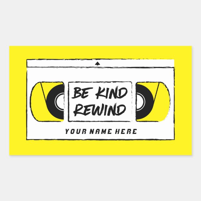 VHS Be Kind Rewind Novelty Sticker (Front)