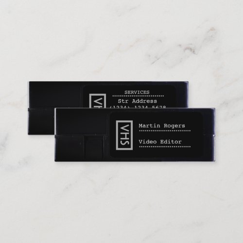 VHS faux look funny style Mini Business Card