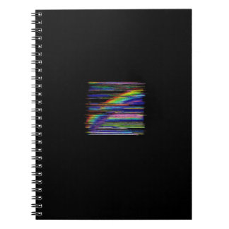 VHS Glitchcore Rainbow Window Notebook