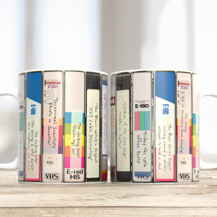 VHS Halloween horror parody Editable Movies Titles Coffee Mug