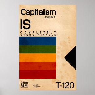 VHS Retro Vaporwave Parody Anticapitalism Poster