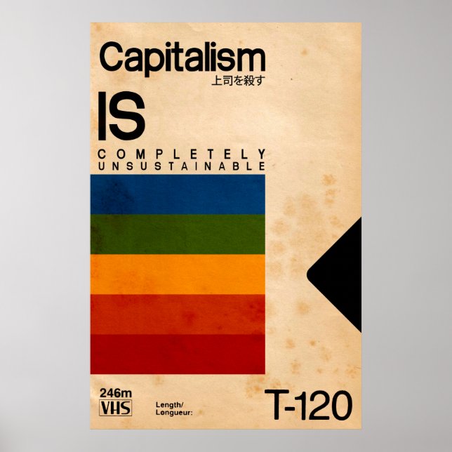 VHS Retro Vaporwave Parody Anticapitalism Poster (Front)
