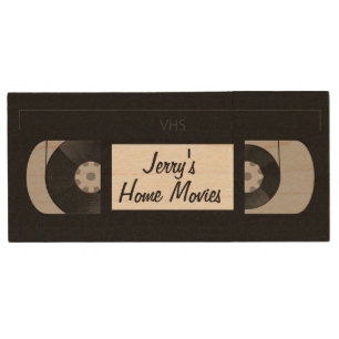 VHS Tape Personalized Wood Flash Drive