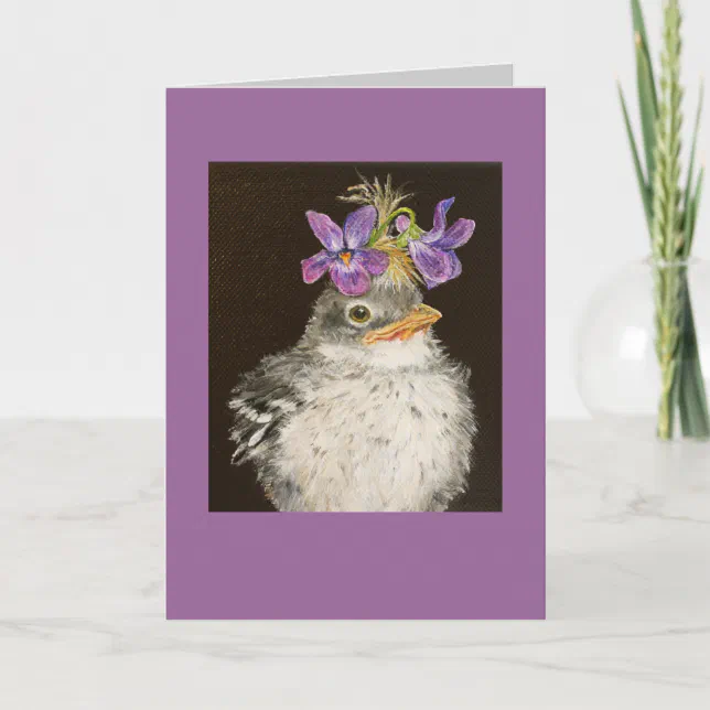 Vi the baby mockingbird card | Zazzle