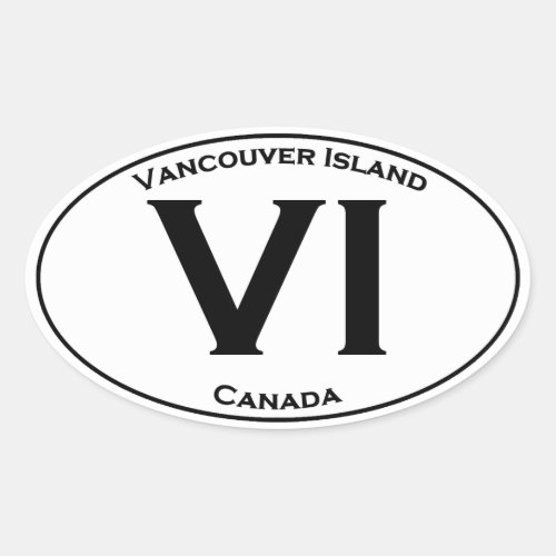 VI Vancouver Island Oval Logo Oval Sticker