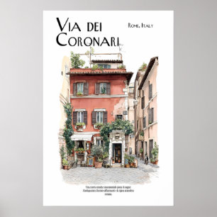 Via dei Coronari Poster Rome Italy Street Art