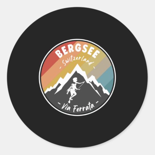 Via Ferrata Bergsee Switzerland Classic Round Sticker