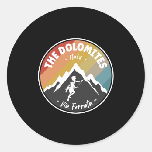 Via Ferrata The Dolomites Italy Classic Round Sticker