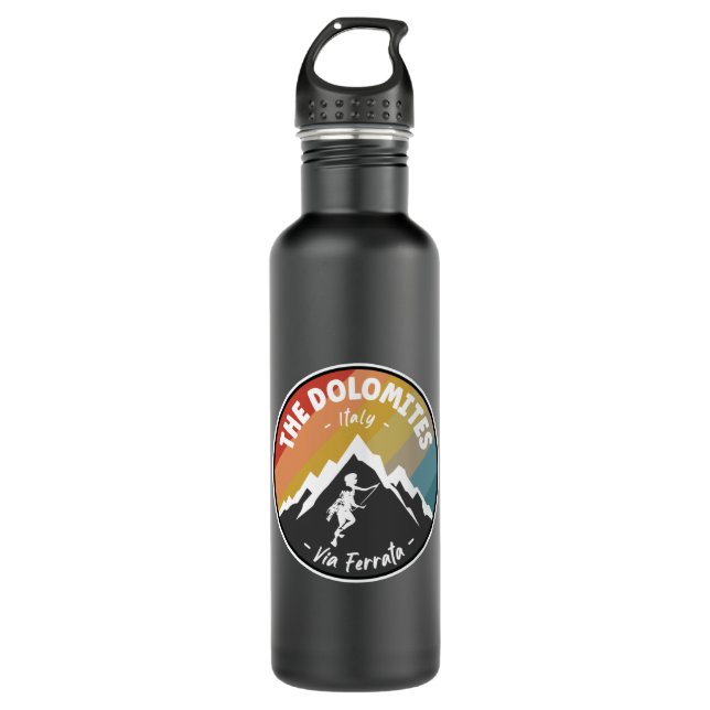 Via Ferrata The Dolomites Italy Stainless Steel Water Bottle (Front)