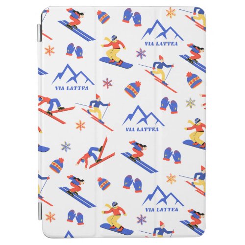 Via Lattea Italy France Ski Snowboard Pattern iPad Air Cover