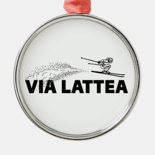 Via Lattea Ski Jumper Metal Ornament