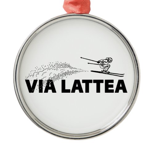 Via Lattea Ski Jumper Metal Ornament