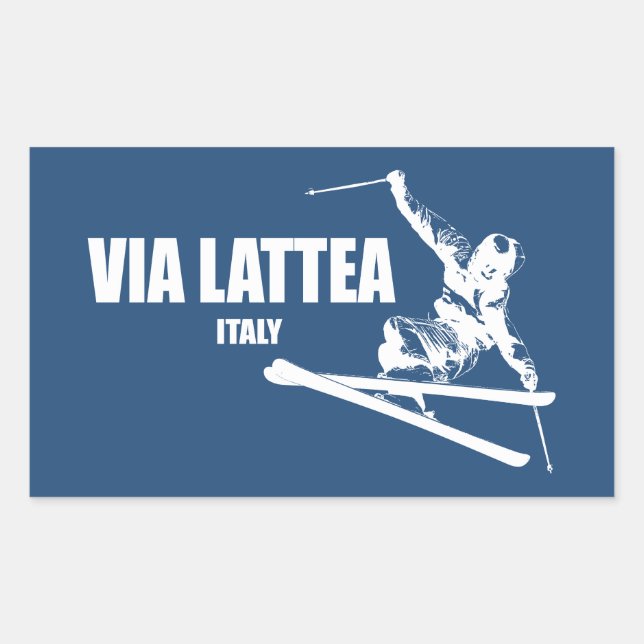Via Lattea Skier Rectangular Sticker (Front)