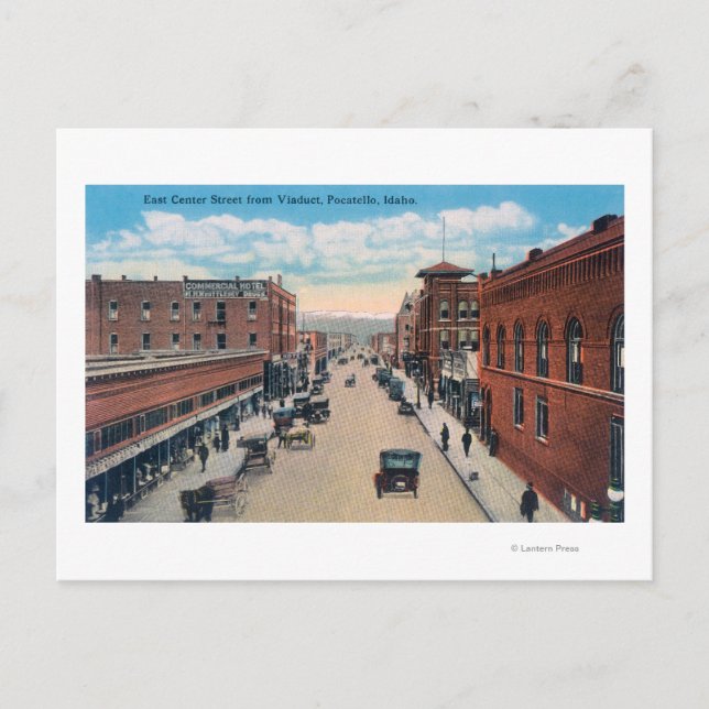 Viaduct View of East Center Street Postcard (Front)