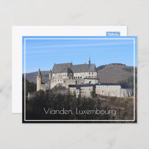 Vianden Castle Winter View Luxembourg Postcard