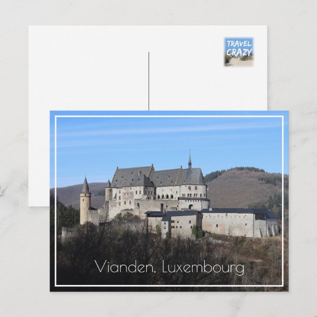 Vianden Castle Winter View, Luxembourg Postcard (Front/Back)