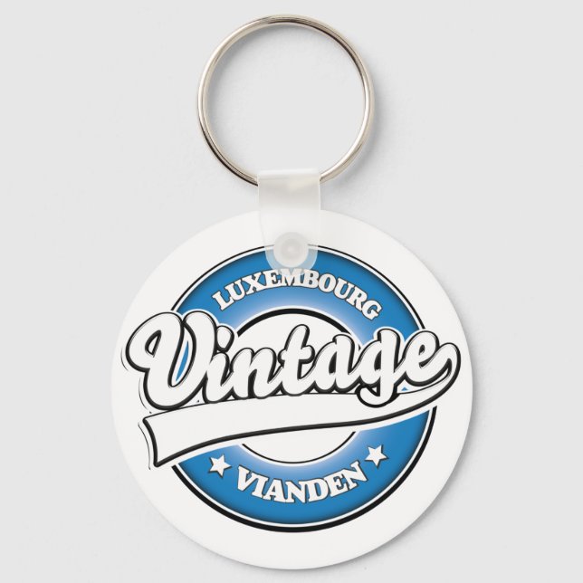 Vianden luxembourg retro logo keychain (Front)