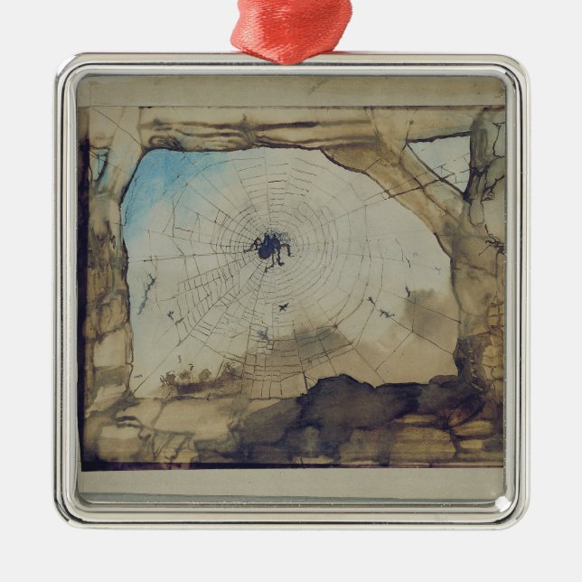 Vianden through a Spider's Web Metal Ornament (Front)