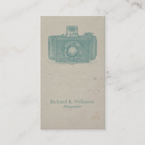 Customizable Viantage Camera Photographer Business Card Template