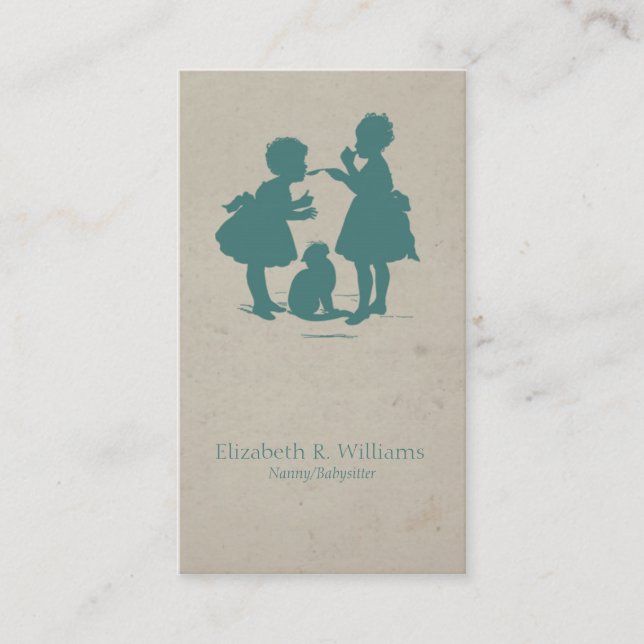 Viantage Children Silhouette Business Card (Front)