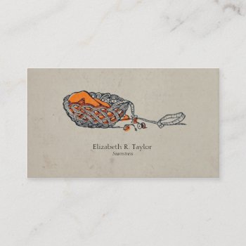 Viantage Sewing Basket Business Card by MarceeJean at Zazzle