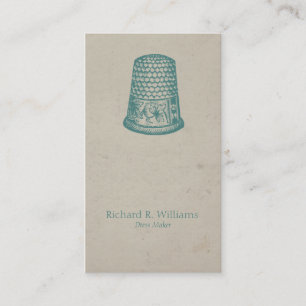 Viantage Thimble Dress Maker Seamstress Business Card