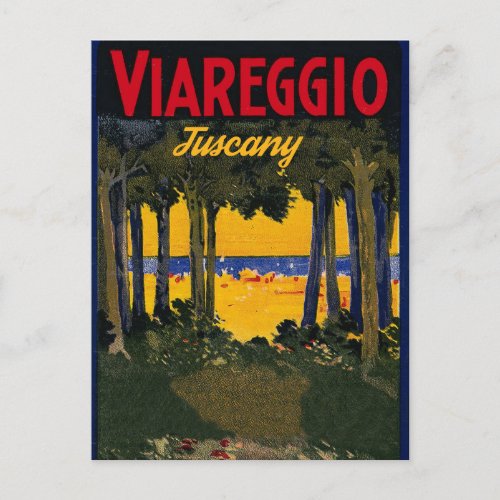 Viareggio Beach Tuscany Italy Postcard