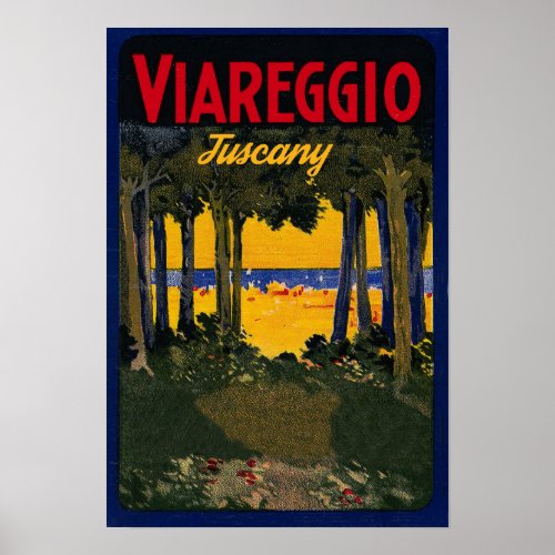 Viareggio Beach Tuscany Italy Poster