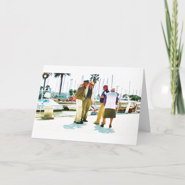 Viareggio Quayside Encounter, Blank Greeting Card (Front)