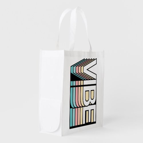 Vibe 2nd Retro Aesthetic Modern Mood Typography Grocery Bag