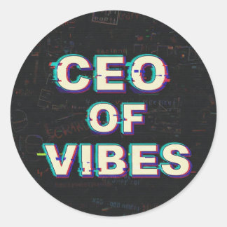 VIBE CEO PROTOCOL - Reality Glitch (Instant Aura U Classic Round Sticker
