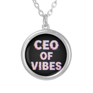 VIBE CEO PROTOCOL - Reality Glitch (Instant Aura U Silver Plated Necklace