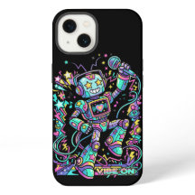 VIBE ON Neon Robot DJ – Colorful Music Mascot Stre