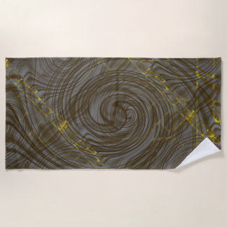 Vibent Black Artistic Curved Effects Beach Towel