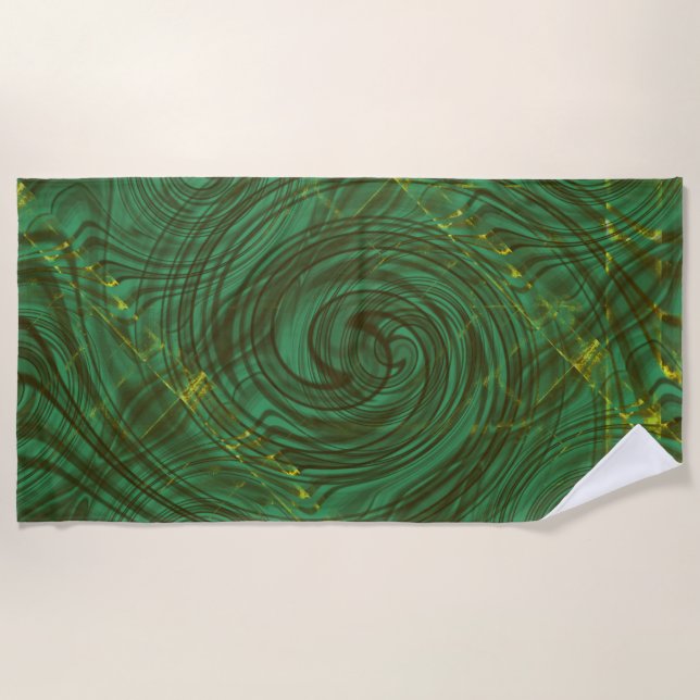 Vibent Black Artistic Curved Effects Beach Towel (Front)