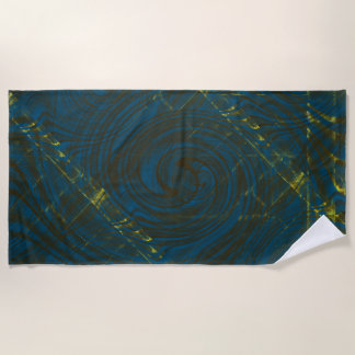 Vibent Black Artistic Curved Effects Beach Towel