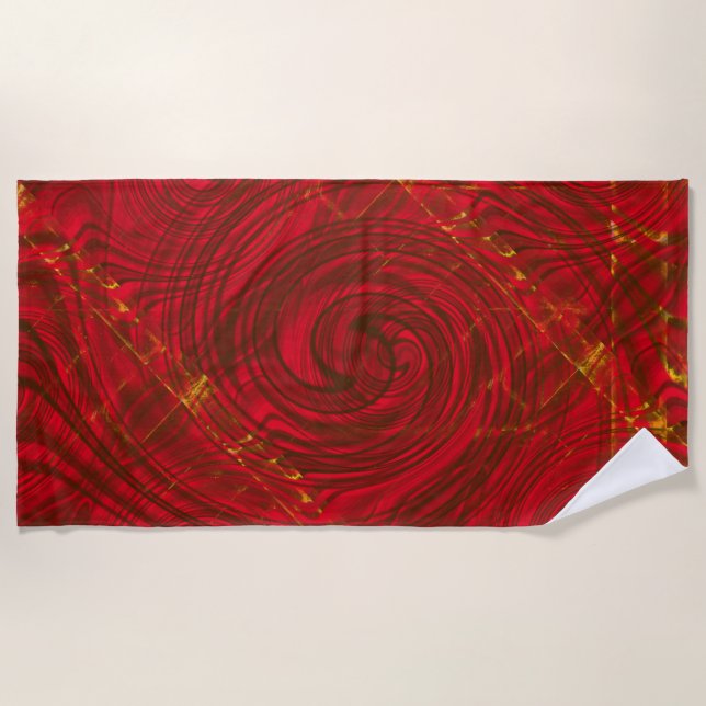 Vibent Black Artistic Curved Effects Beach Towel (Front)