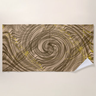 Vibent Black Artistic Curved Effects Beach Towel