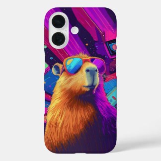 Vibes Capybara Retro Design iPhone 16 Case