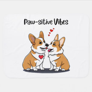 Vibes Corgis in Love Baby Blanket