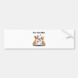 Vibes Corgis in Love Bumper Sticker