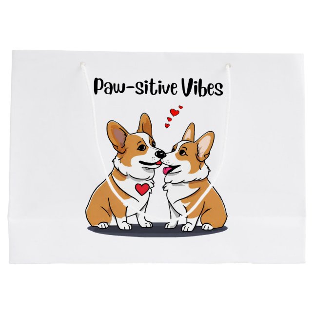  Vibes Corgis in Love Large Gift Bag (Back)