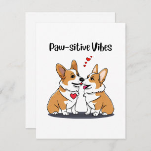  Vibes Corgis in Love Note Card
