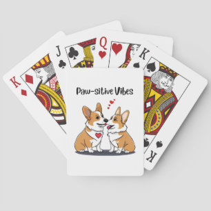 Vibes Corgis in Love Poker Cards