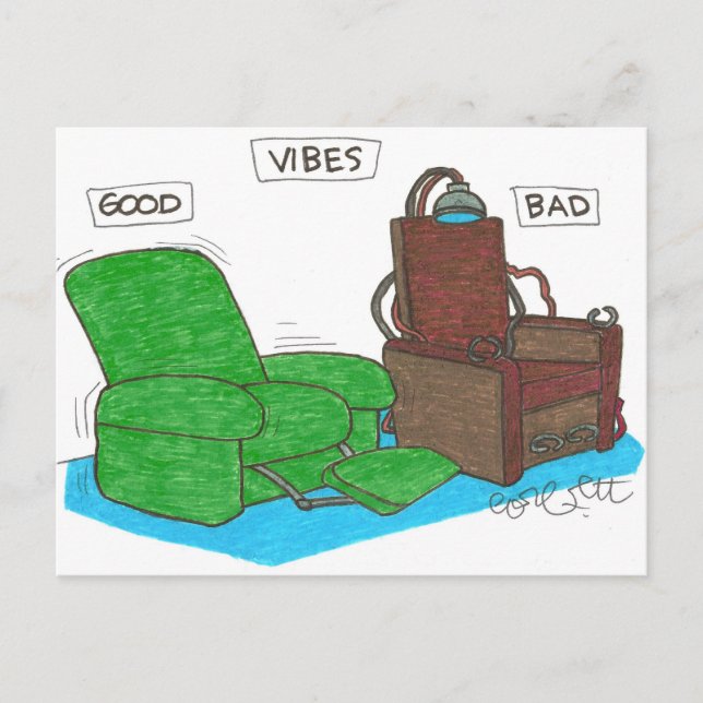 Vibes: GOOD...BAD. Postcard (Front)