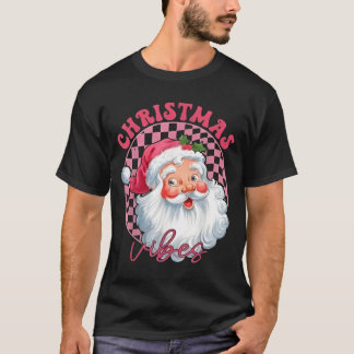 Vibes Groovy Pink Santa T-Shirt