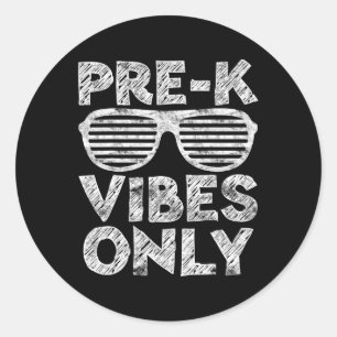 Vibes Only Fun Back To School Classic Round Sticker